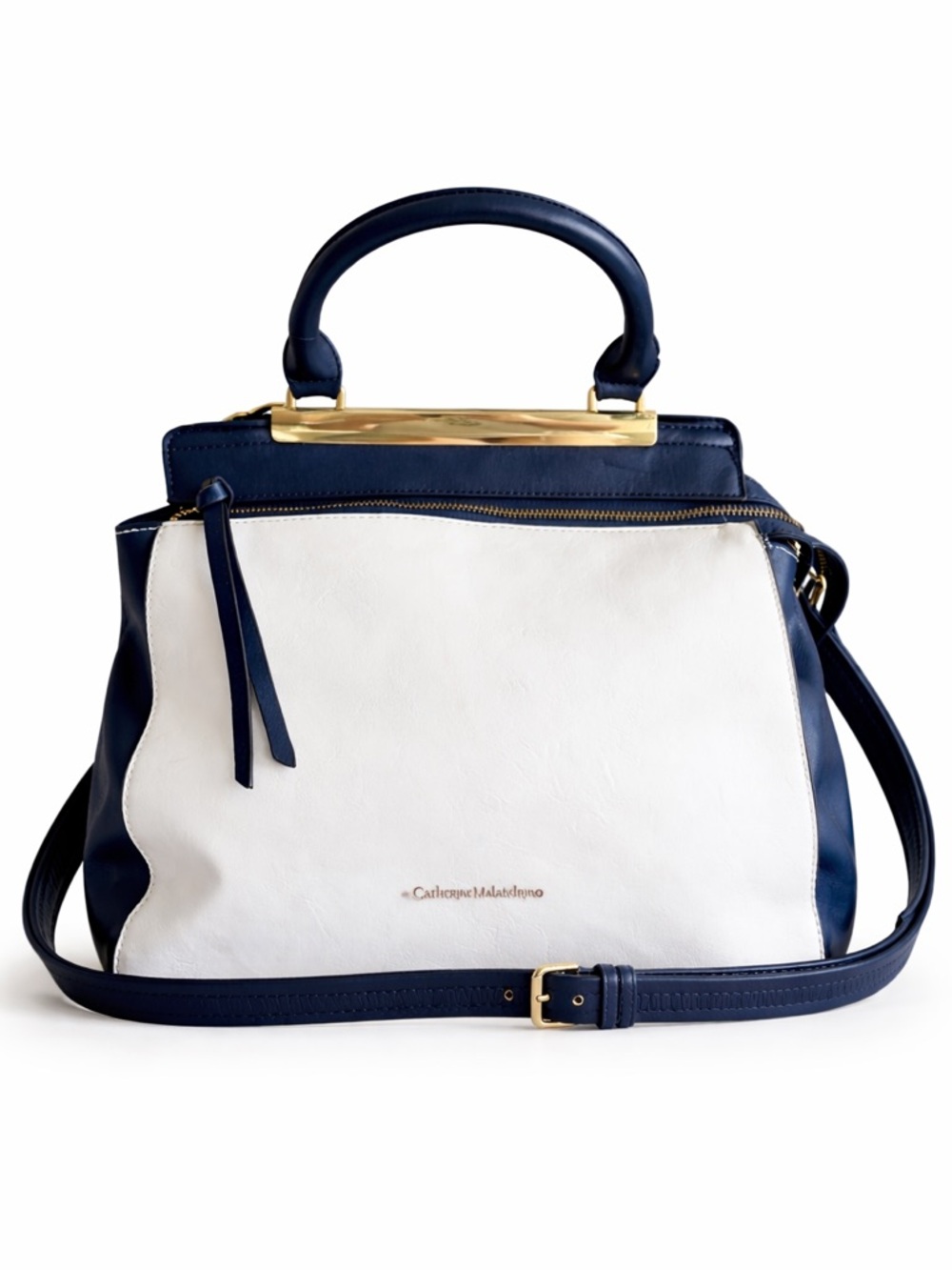 CATHERINE MALANDRINO Structured Handbag Satchel Bag Colorblock Crossbody Purse